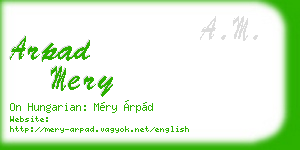 arpad mery business card